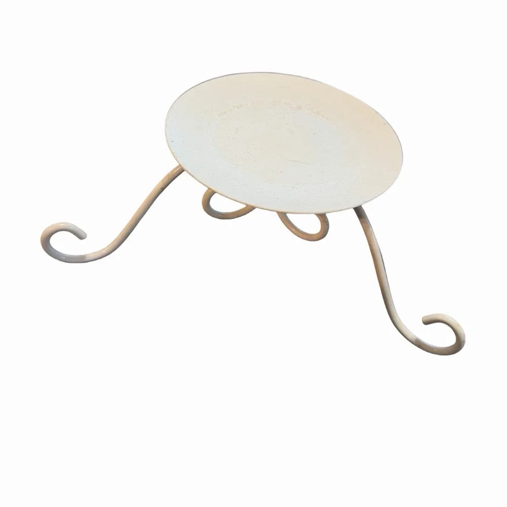 Vintage Candle Holders‎ White Metal Scroll Set of (3)